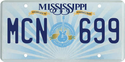 MS license plate MCN699