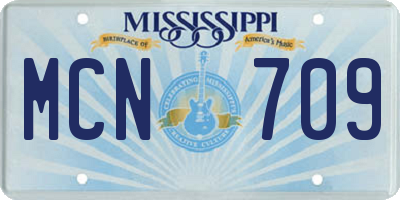 MS license plate MCN709