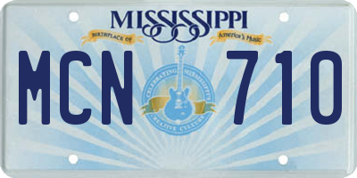 MS license plate MCN710
