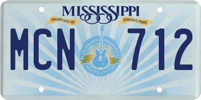 MS license plate MCN712