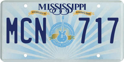 MS license plate MCN717