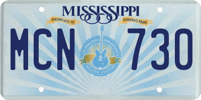 MS license plate MCN730