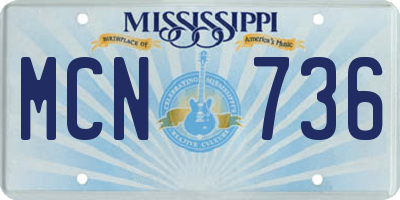 MS license plate MCN736