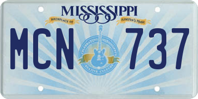 MS license plate MCN737