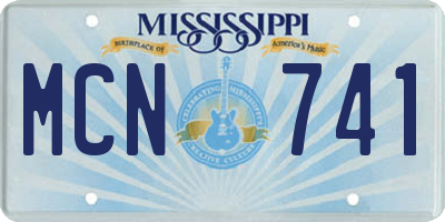 MS license plate MCN741