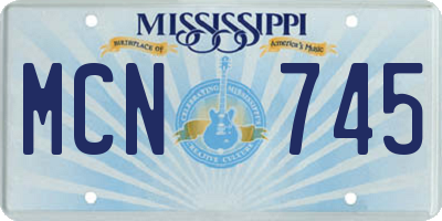MS license plate MCN745