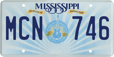 MS license plate MCN746