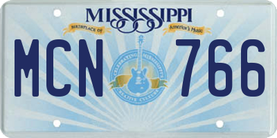 MS license plate MCN766