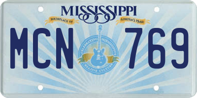 MS license plate MCN769