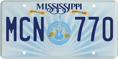 MS license plate MCN770