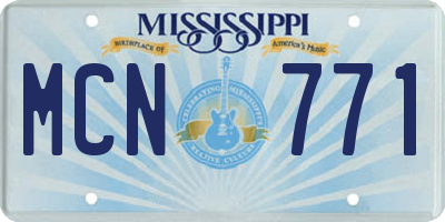 MS license plate MCN771