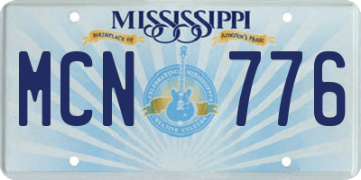 MS license plate MCN776