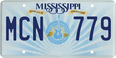 MS license plate MCN779