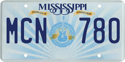 MS license plate MCN780