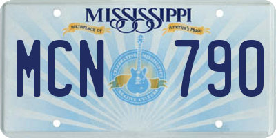 MS license plate MCN790