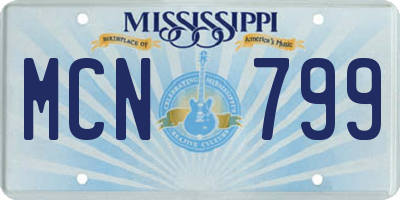 MS license plate MCN799