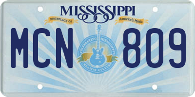 MS license plate MCN809