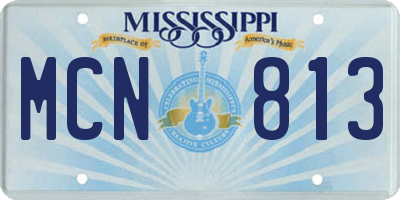 MS license plate MCN813