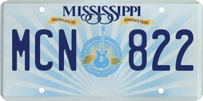 MS license plate MCN822