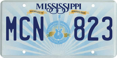 MS license plate MCN823