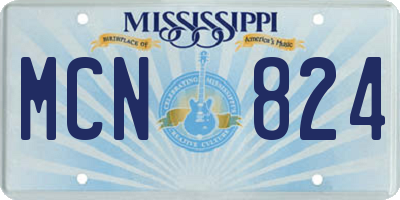 MS license plate MCN824