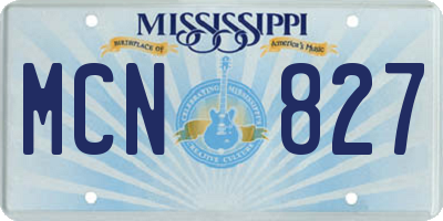 MS license plate MCN827