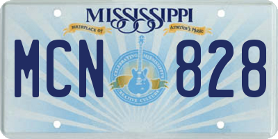 MS license plate MCN828