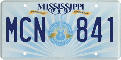 MS license plate MCN841