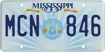 MS license plate MCN846