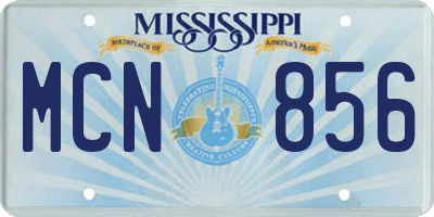 MS license plate MCN856