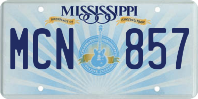 MS license plate MCN857