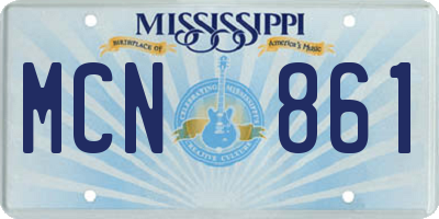 MS license plate MCN861