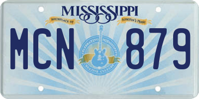 MS license plate MCN879
