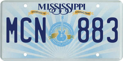 MS license plate MCN883