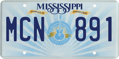 MS license plate MCN891
