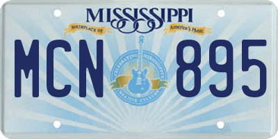 MS license plate MCN895