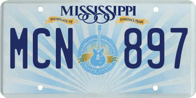 MS license plate MCN897