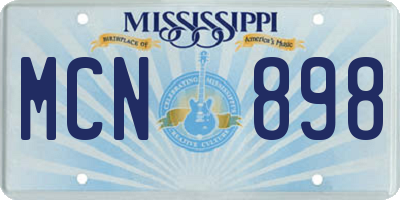 MS license plate MCN898