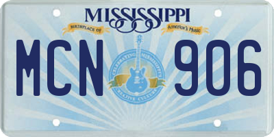 MS license plate MCN906