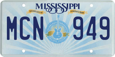 MS license plate MCN949
