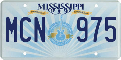 MS license plate MCN975