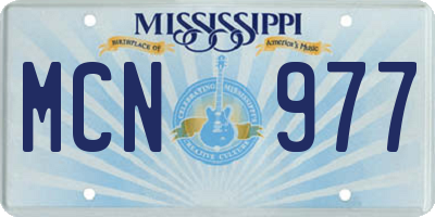 MS license plate MCN977