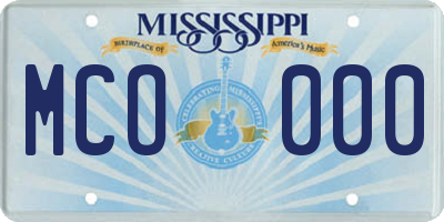 MS license plate MCO000