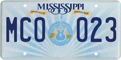 MS license plate MCO023