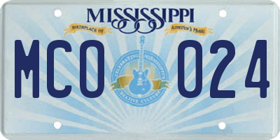 MS license plate MCO024