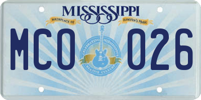 MS license plate MCO026