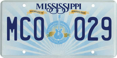 MS license plate MCO029