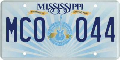 MS license plate MCO044