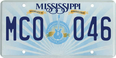 MS license plate MCO046