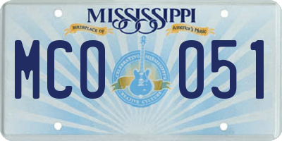 MS license plate MCO051